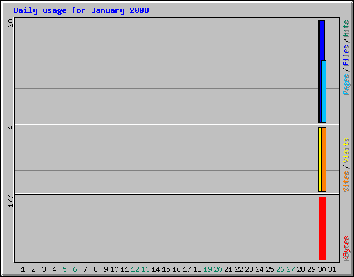 Daily usage for January 2008